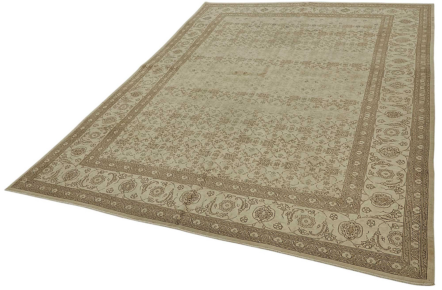 7x10 Antique Persian Tabriz Rug - 50088