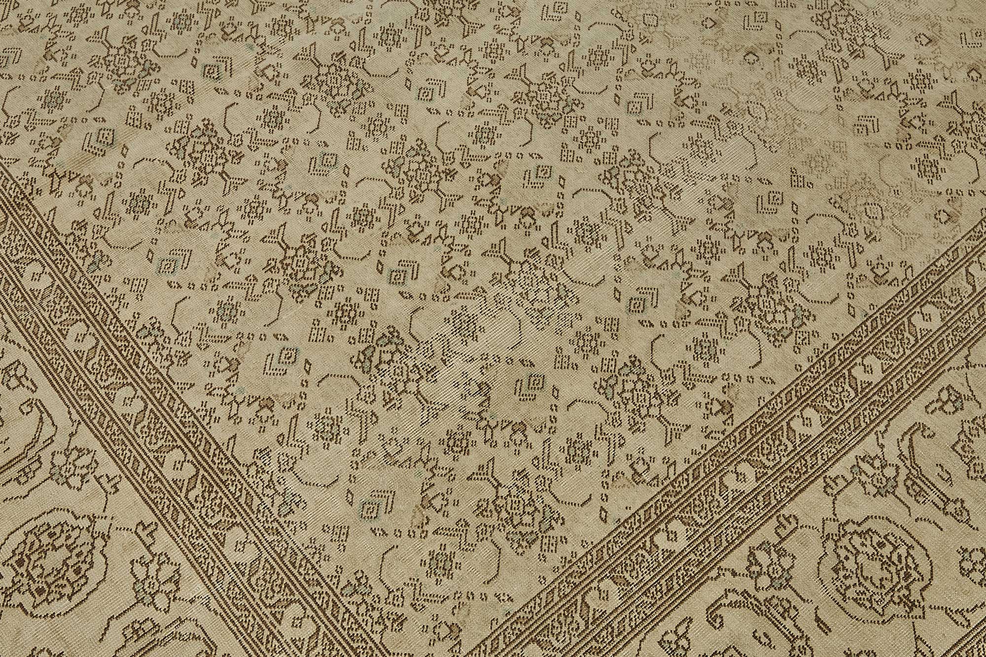 7x10 Antique Persian Tabriz Rug - 50088