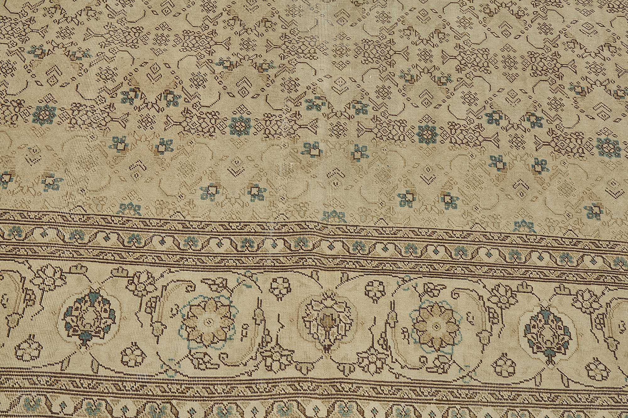 7x10 Antique Persian Tabriz Rug - 50088