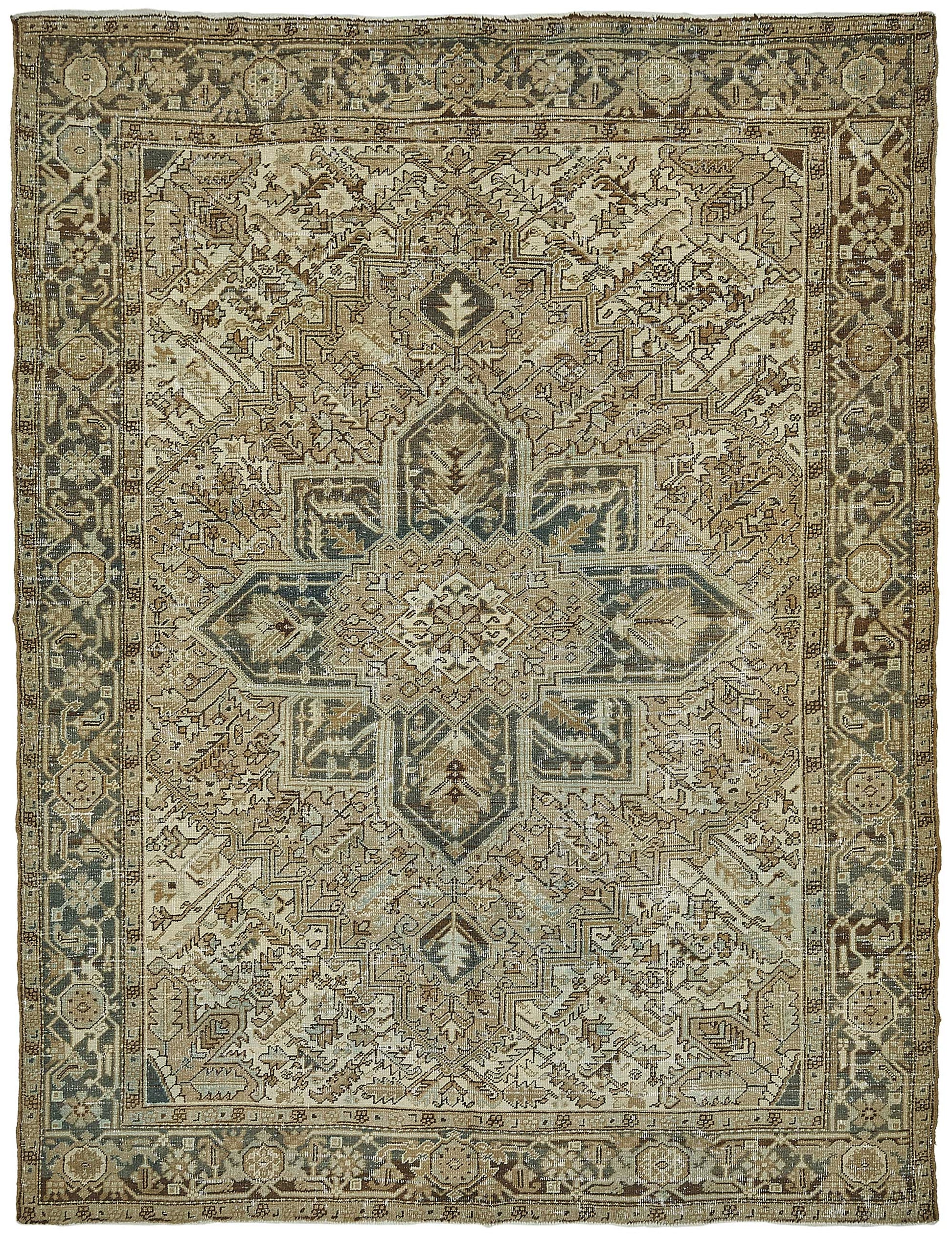8x10 Antique Persian Heriz Rug - 50092