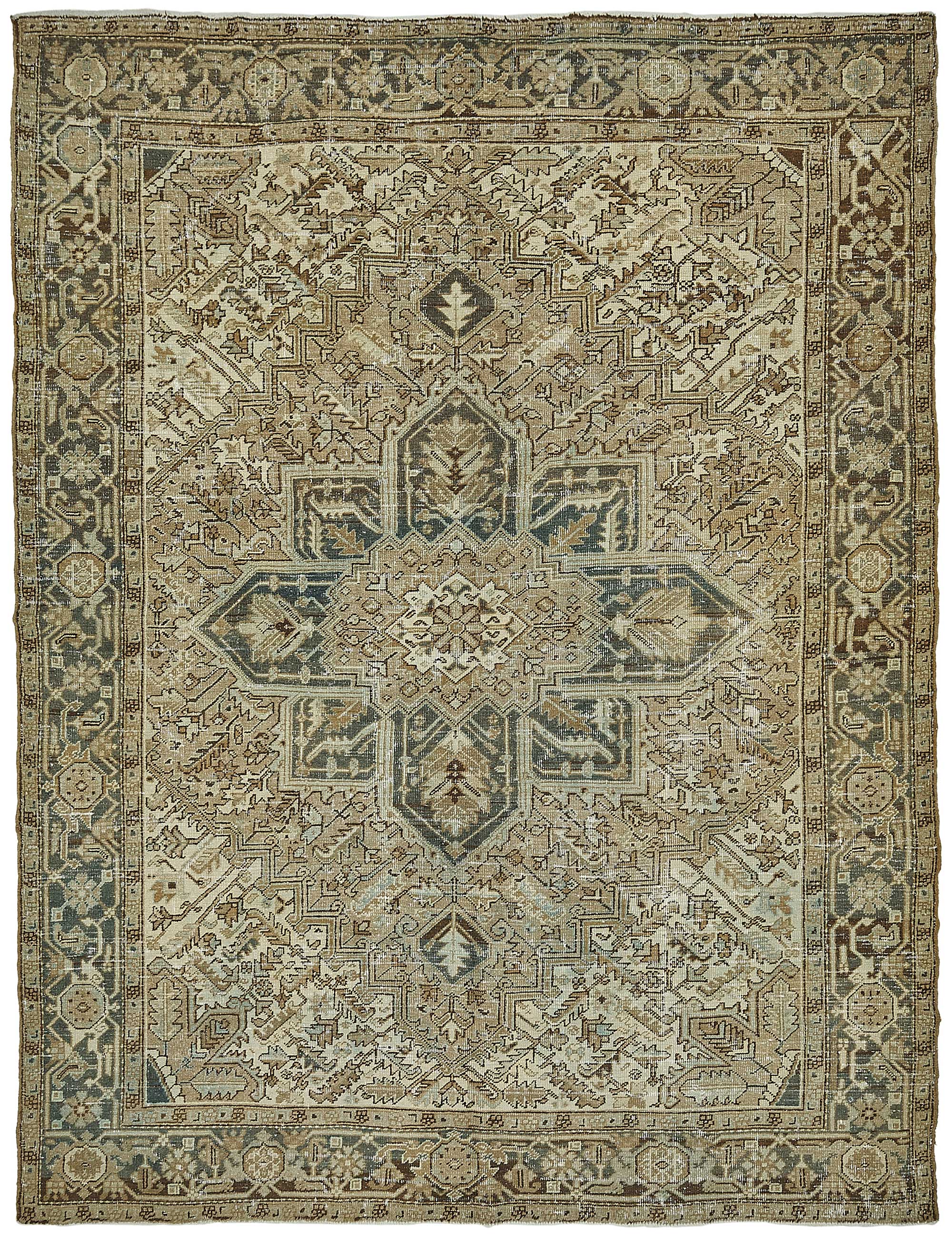 8x10 Antique Persian Heriz Rug - 50092