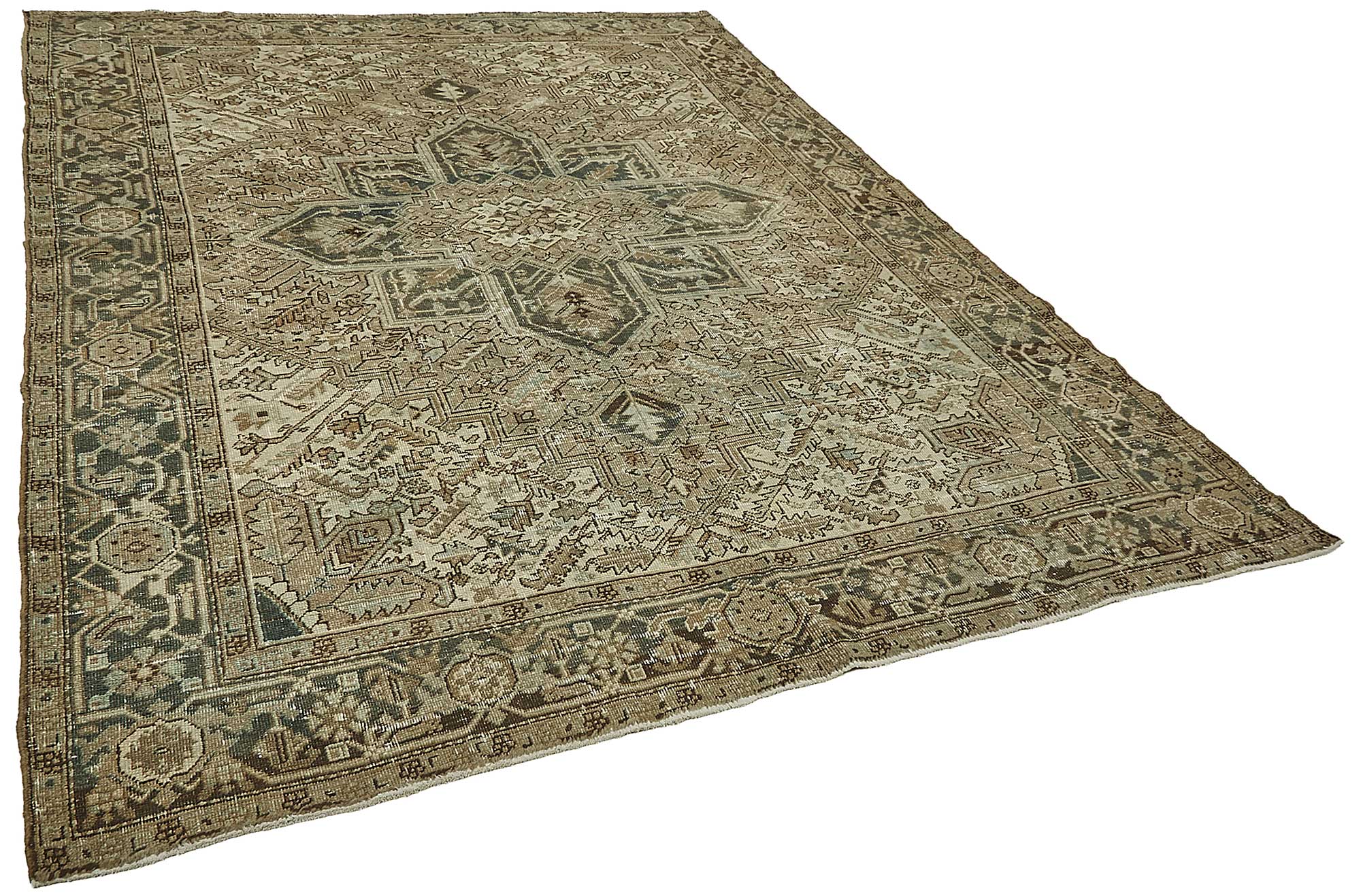 8x10 Antique Persian Heriz Rug - 50092