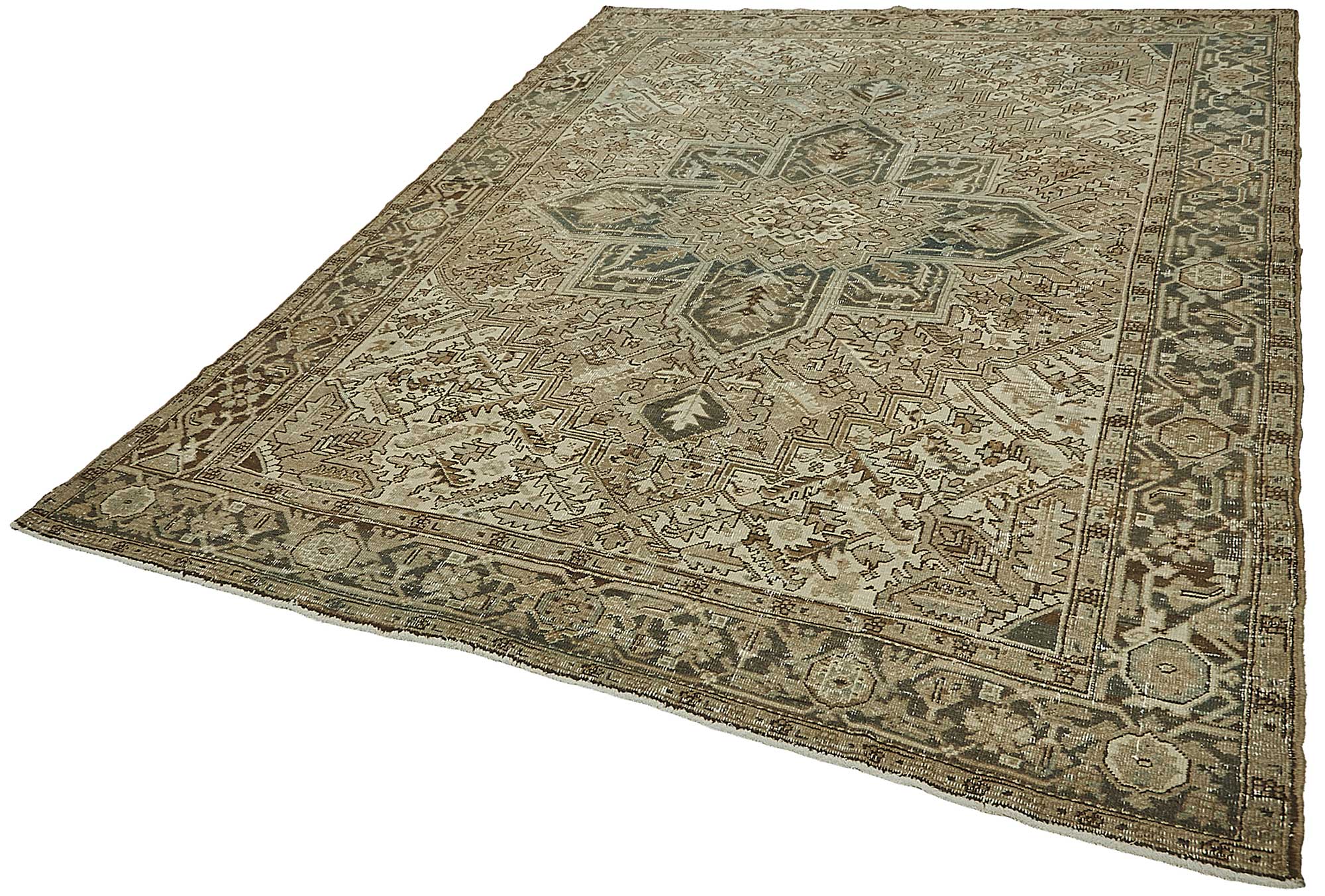 8x10 Antique Persian Heriz Rug - 50092
