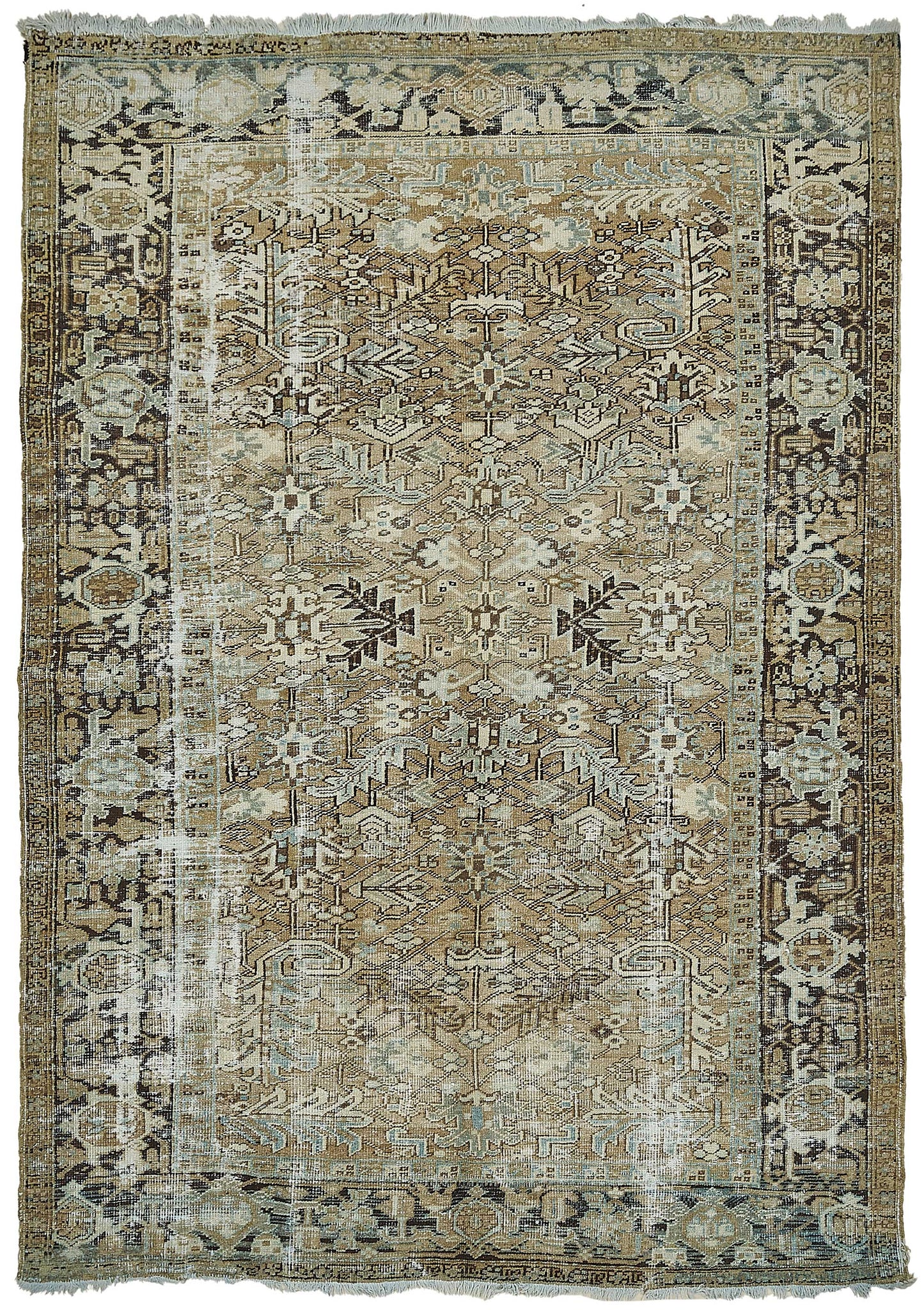 7x10 Antique Persian Heriz Rug - 50095