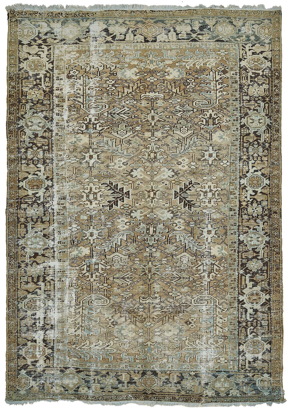 7x10 Antique Persian Heriz Rug - 50095