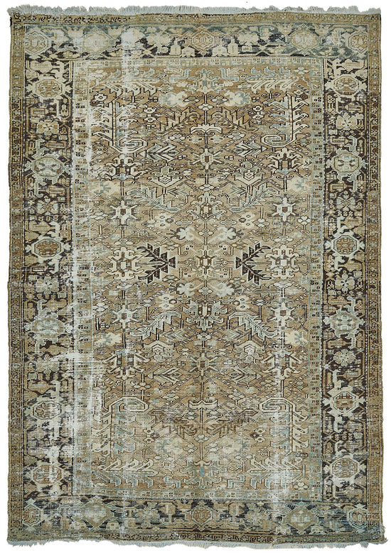 7x10 Antique Persian Heriz Rug - 50095