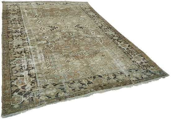 7x10 Antique Persian Heriz Rug - 50095