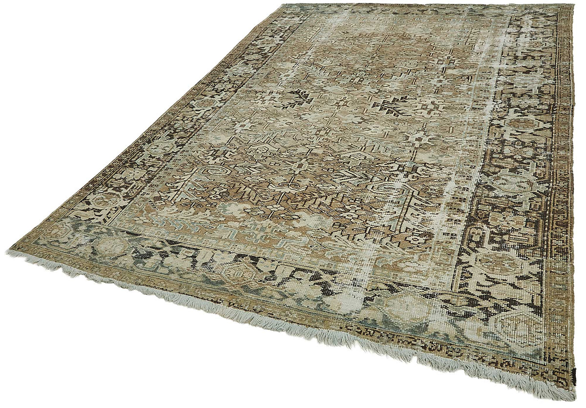 7x10 Antique Persian Heriz Rug - 50095