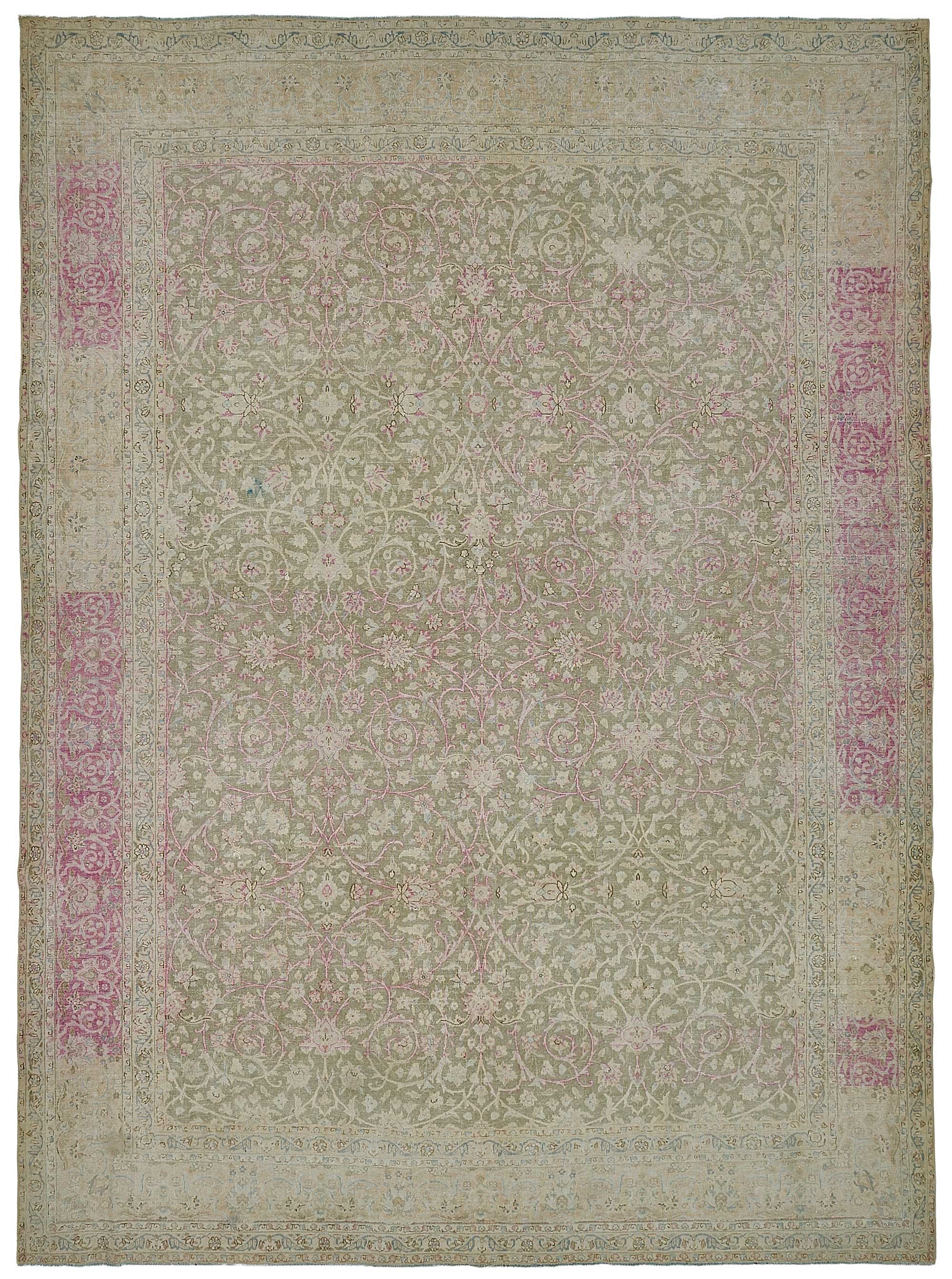 9x13 Beige Antique Persian Tabriz Rug - 50110