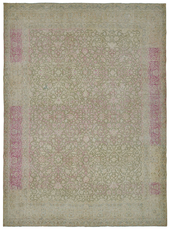 9x13 Beige Antique Persian Tabriz Rug - 50110