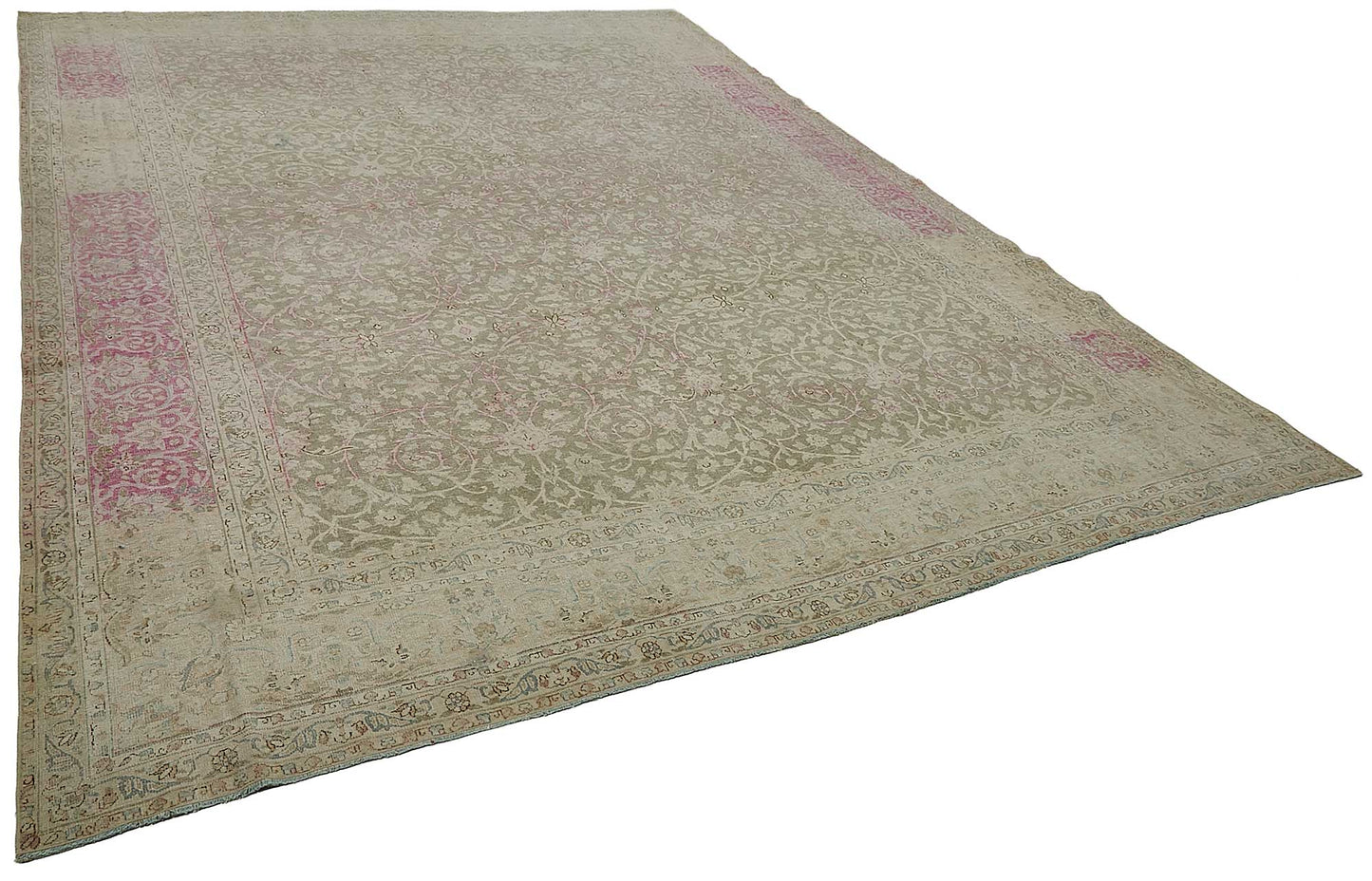 9x13 Beige Antique Persian Tabriz Rug - 50110