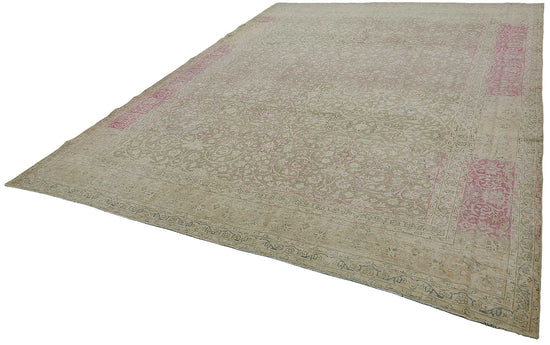 9x13 Beige Antique Persian Tabriz Rug - 50110