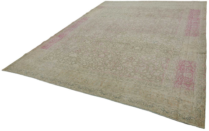 9x13 Beige Antique Persian Tabriz Rug - 50110