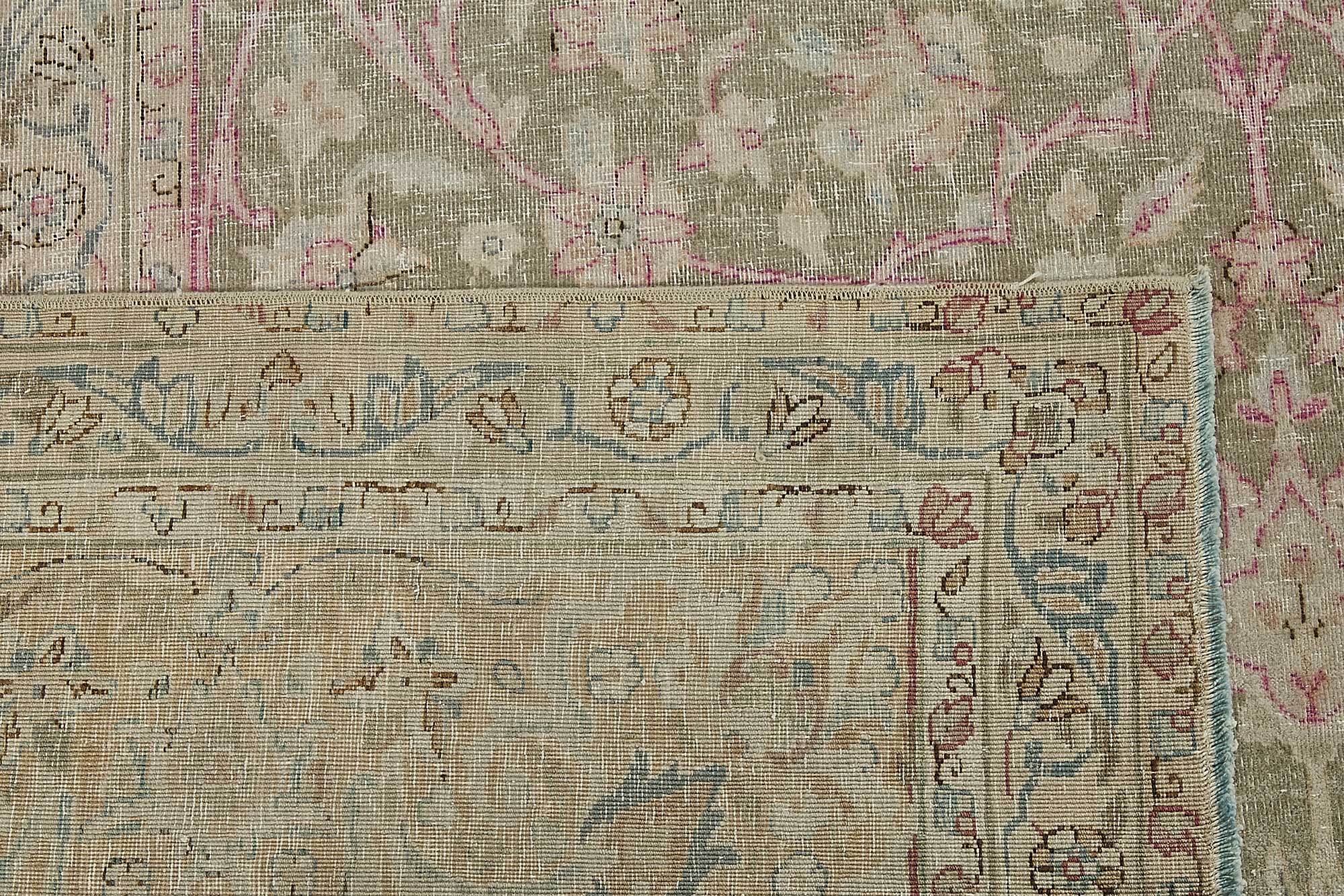 9x13 Beige Antique Persian Tabriz Rug - 50110