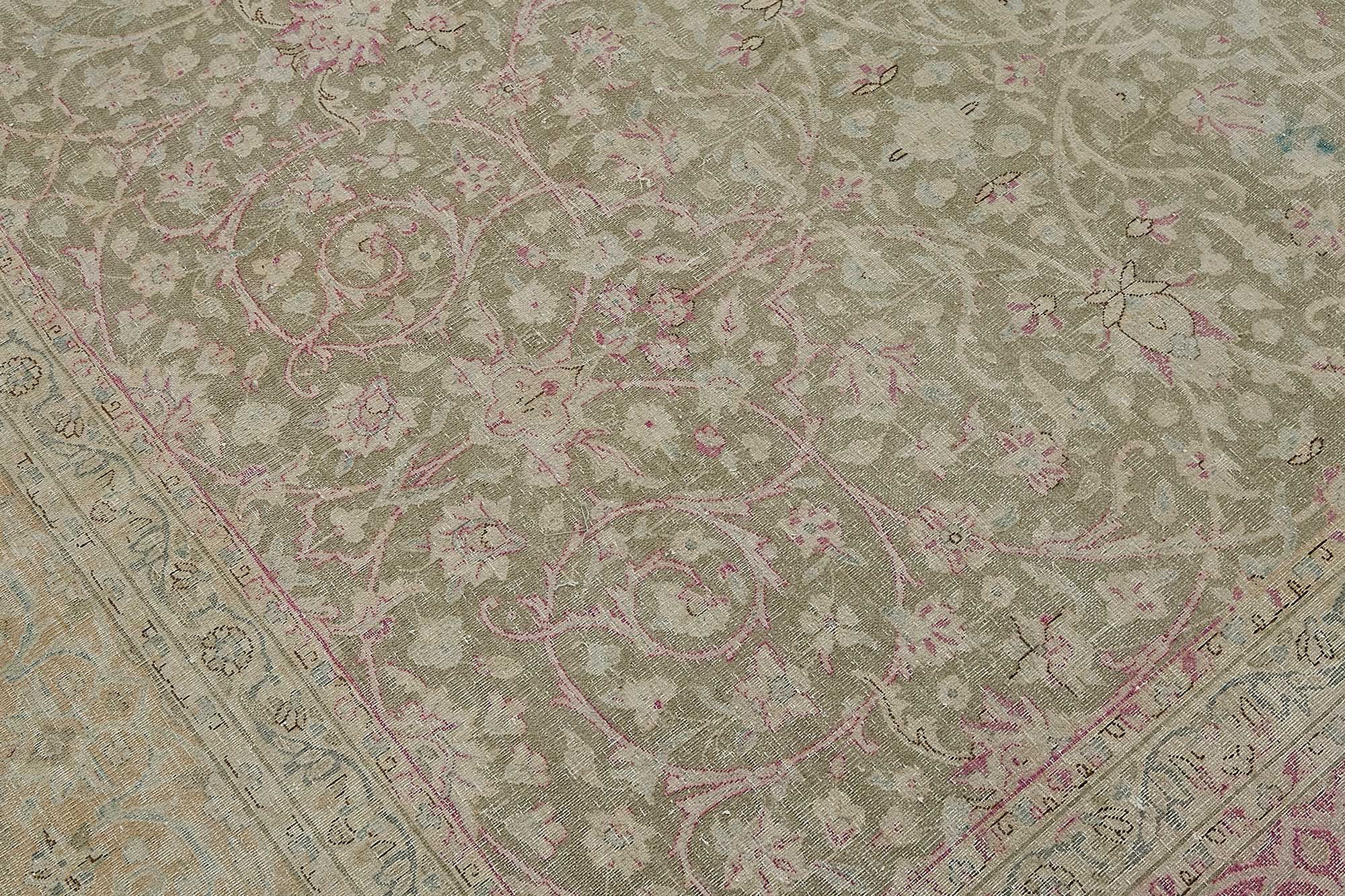 9x13 Beige Antique Persian Tabriz Rug - 50110