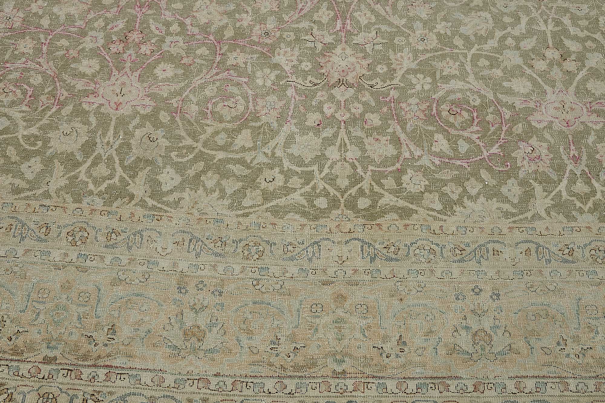 9x13 Beige Antique Persian Tabriz Rug - 50110