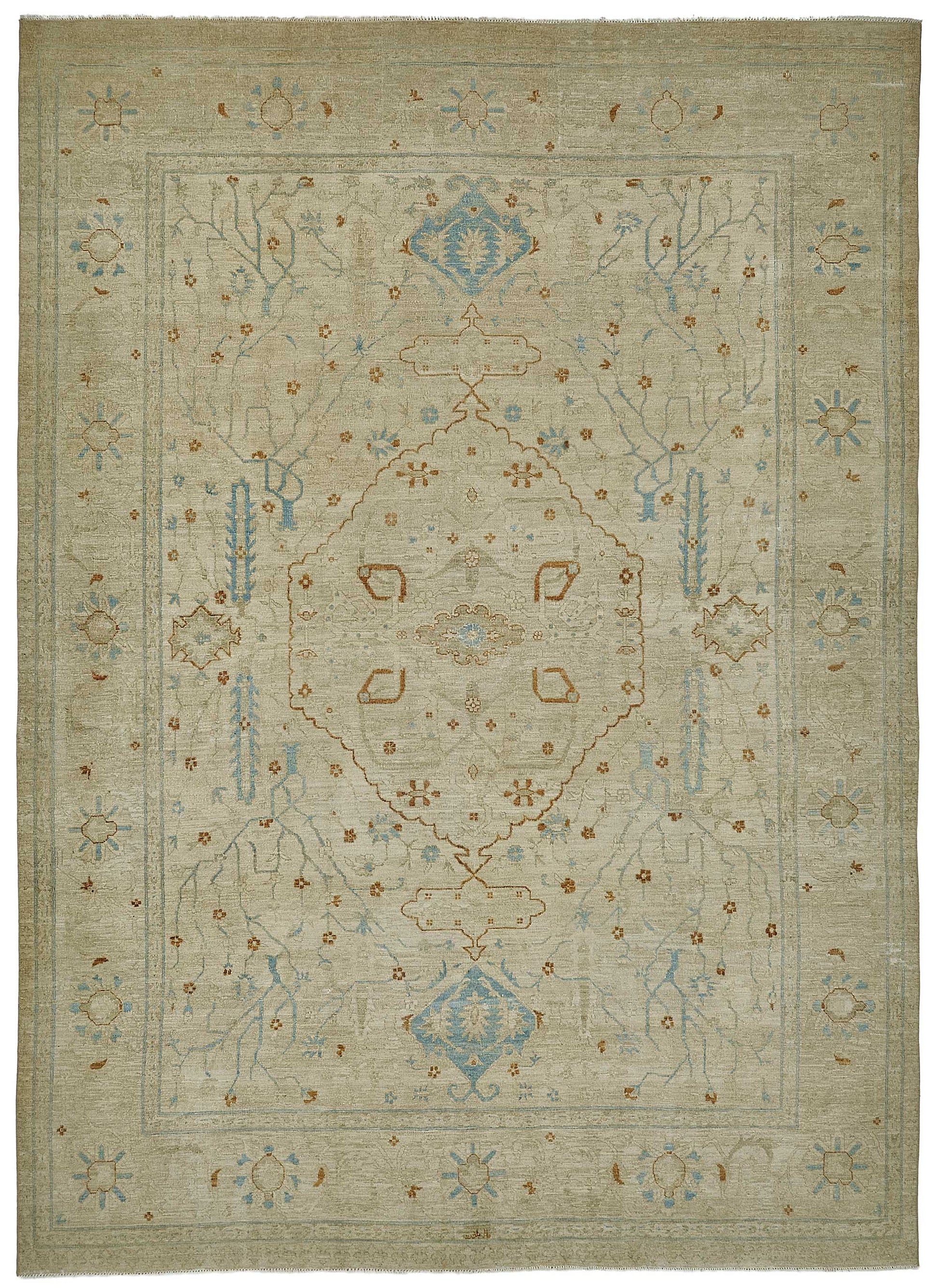 9x12 Beige Antique Persian Tabriz Rug - 50111