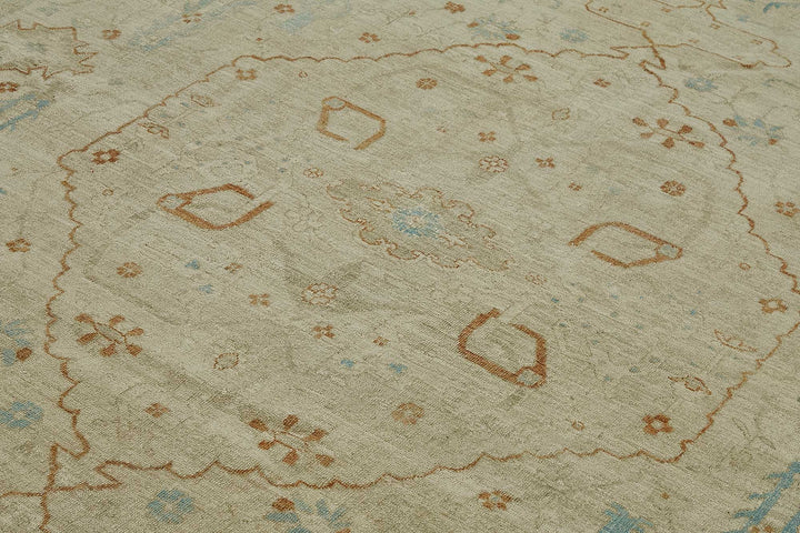 9x12 Beige Antique Persian Tabriz Rug - 50111