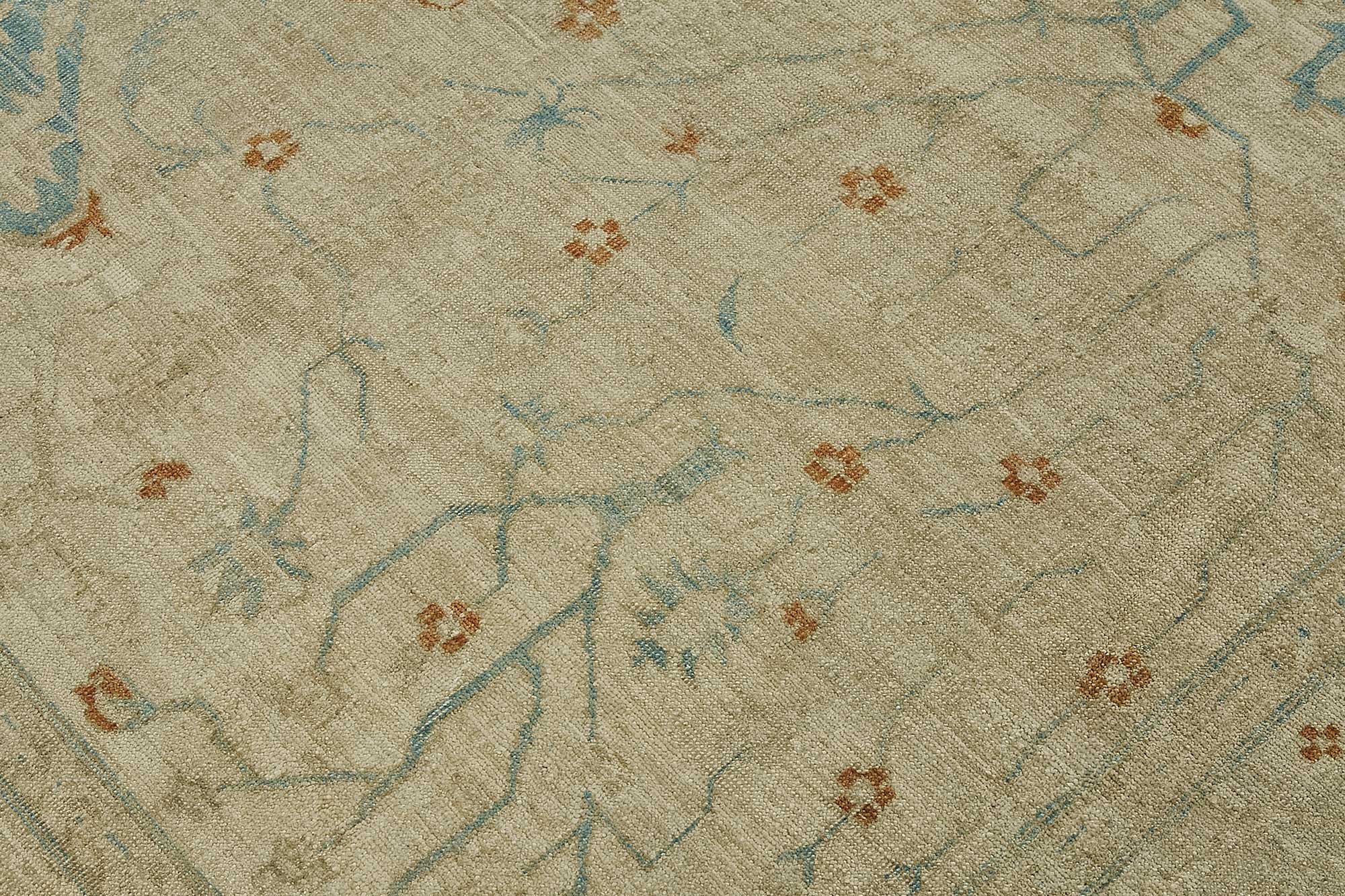 9x12 Beige Antique Persian Tabriz Rug - 50111