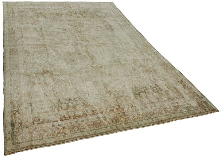 7x10 Beige Antique Persian Bakhtiari Rug - 50112