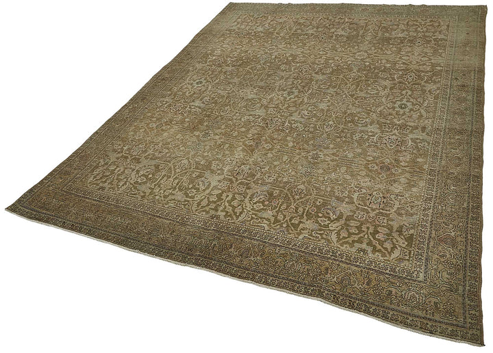 7x9 Beige Antique Persian Bijar Rug - 50113