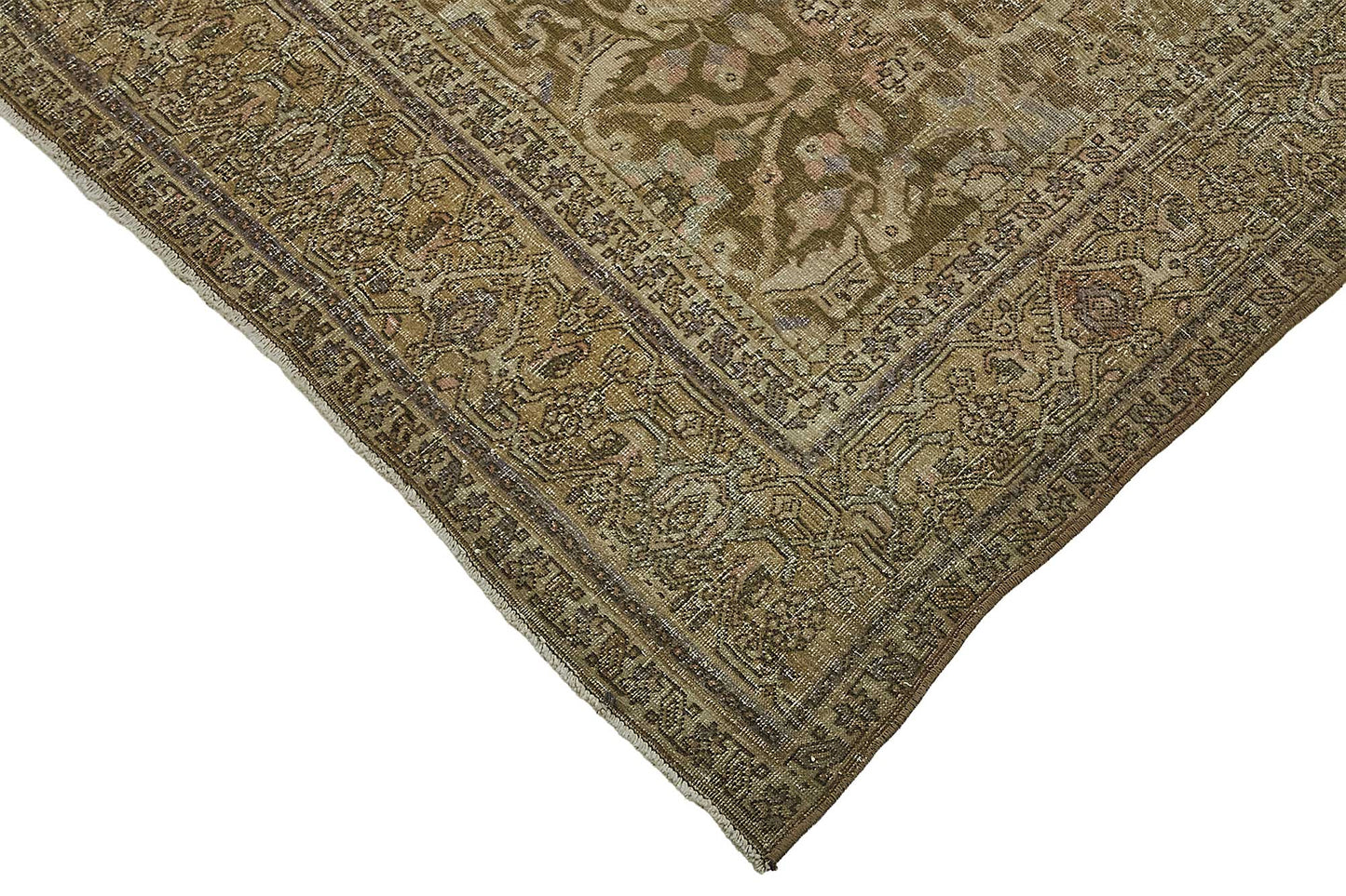 7x9 Beige Antique Persian Bijar Rug - 50113