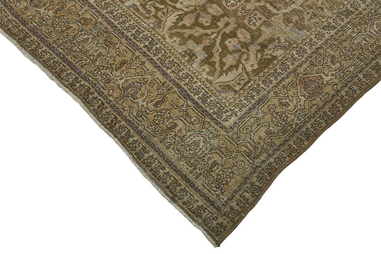 7x9 Beige Antique Persian Bijar Rug - 50113