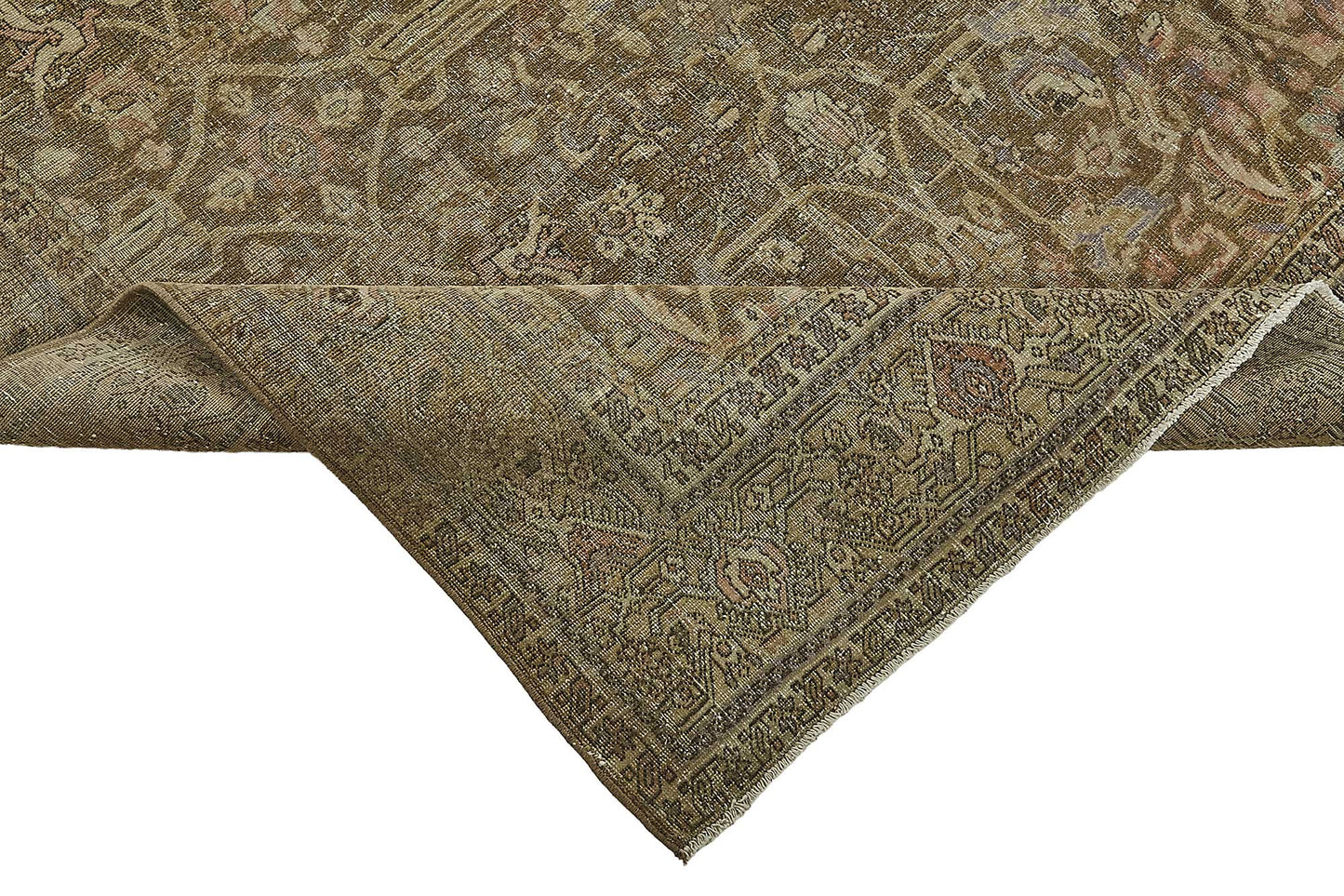7x9 Beige Antique Persian Bijar Rug - 50113