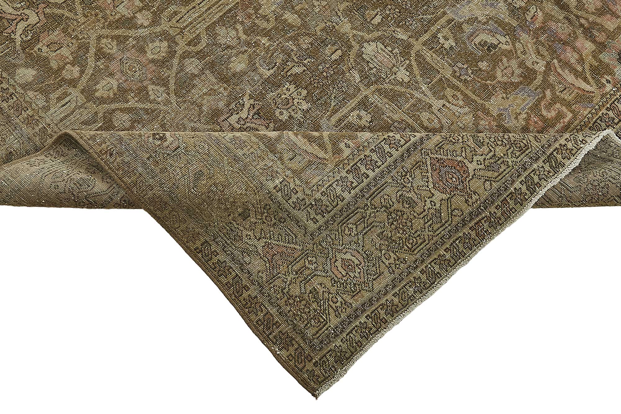 7x9 Beige Antique Persian Bijar Rug - 50113