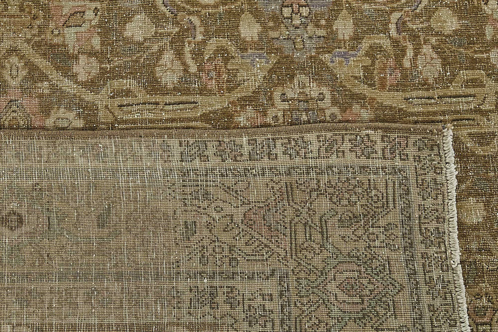 7x9 Beige Antique Persian Bijar Rug - 50113