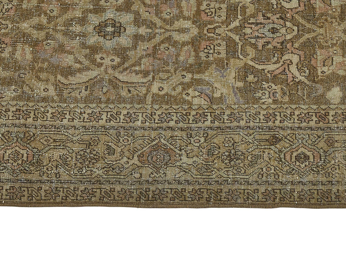 7x9 Beige Antique Persian Bijar Rug - 50113