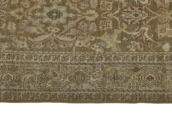 7x9 Beige Antique Persian Bijar Rug - 50113
