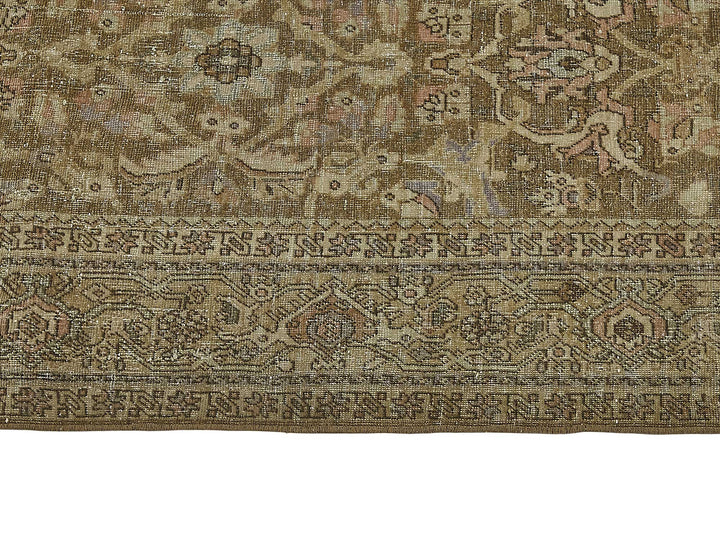 7x9 Beige Antique Persian Bijar Rug - 50113