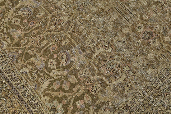 7x9 Beige Antique Persian Bijar Rug - 50113