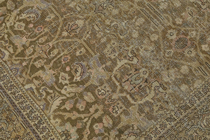 7x9 Beige Antique Persian Bijar Rug - 50113