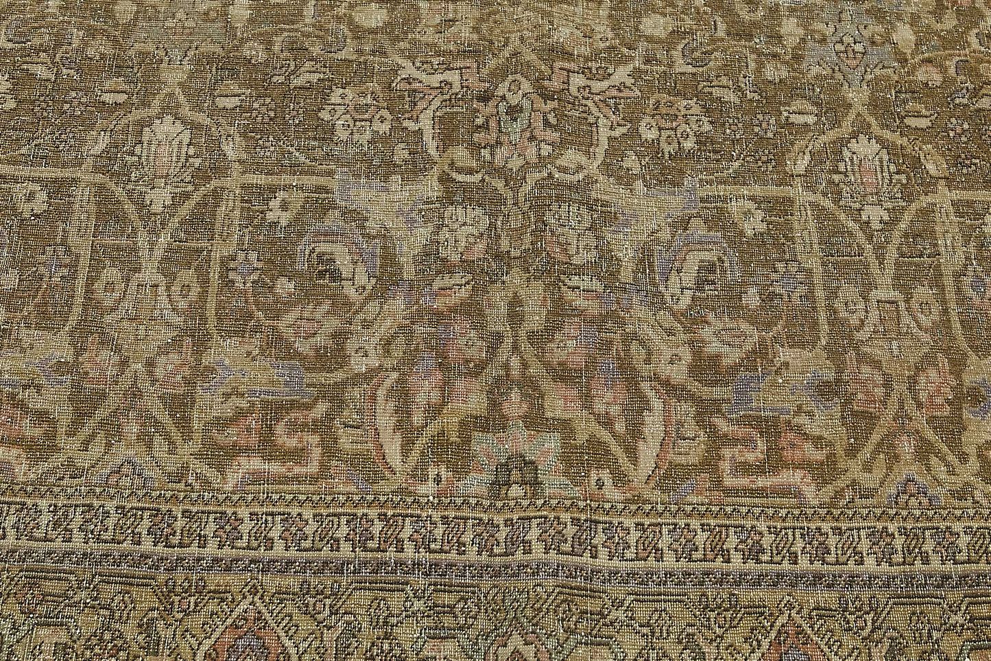 7x9 Beige Antique Persian Bijar Rug - 50113