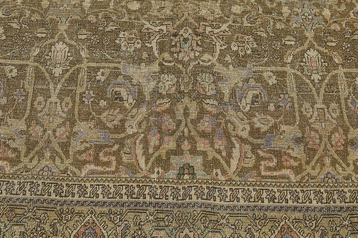 7x9 Beige Antique Persian Bijar Rug - 50113