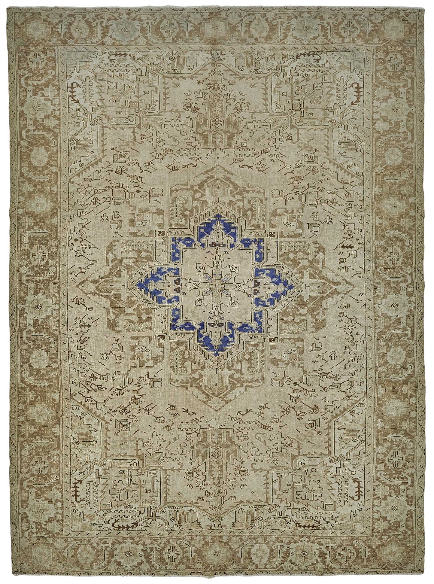 9x13 Beige Antique Persian Heriz Rug - 50114