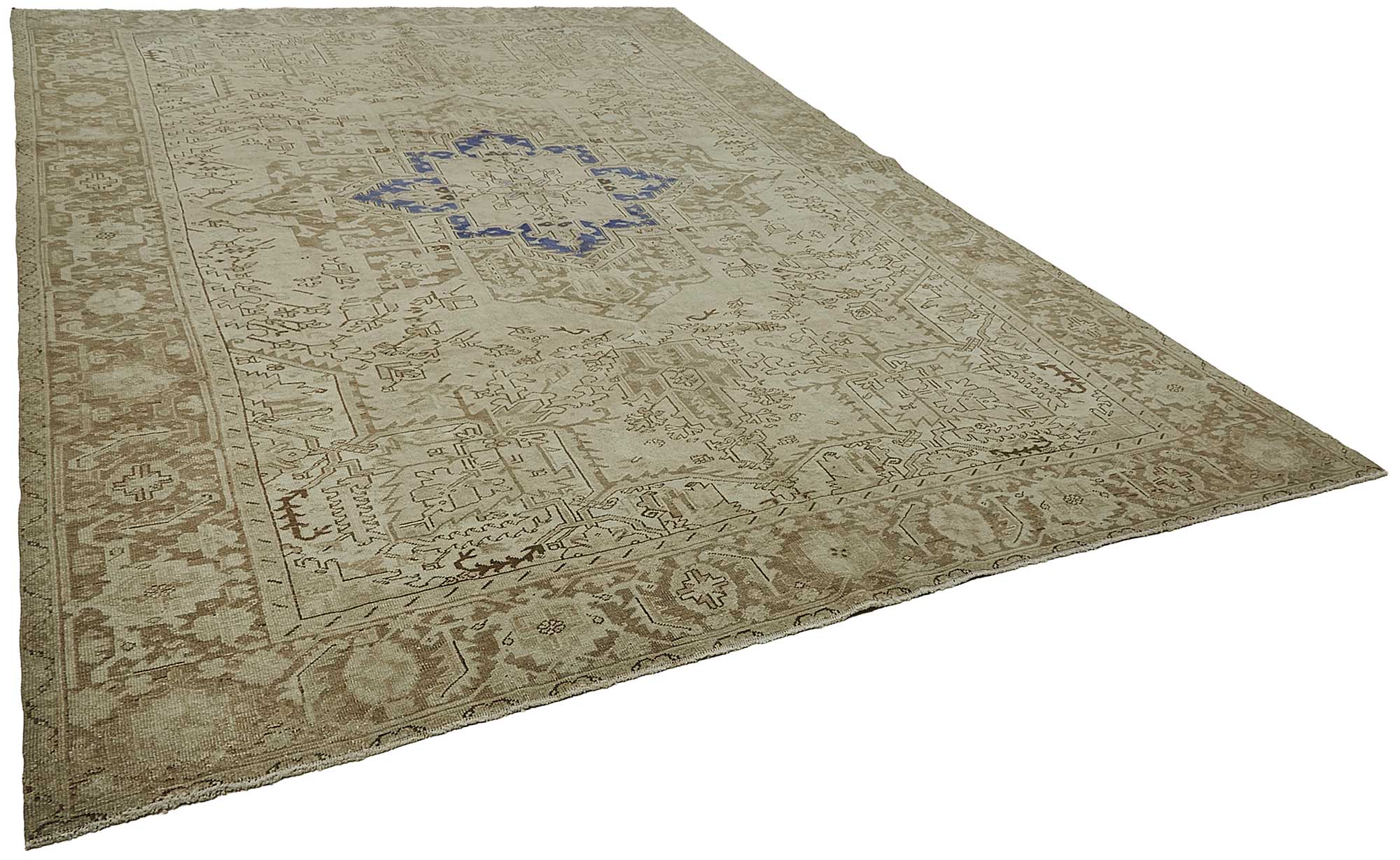 9x13 Beige Antique Persian Heriz Rug - 50114
