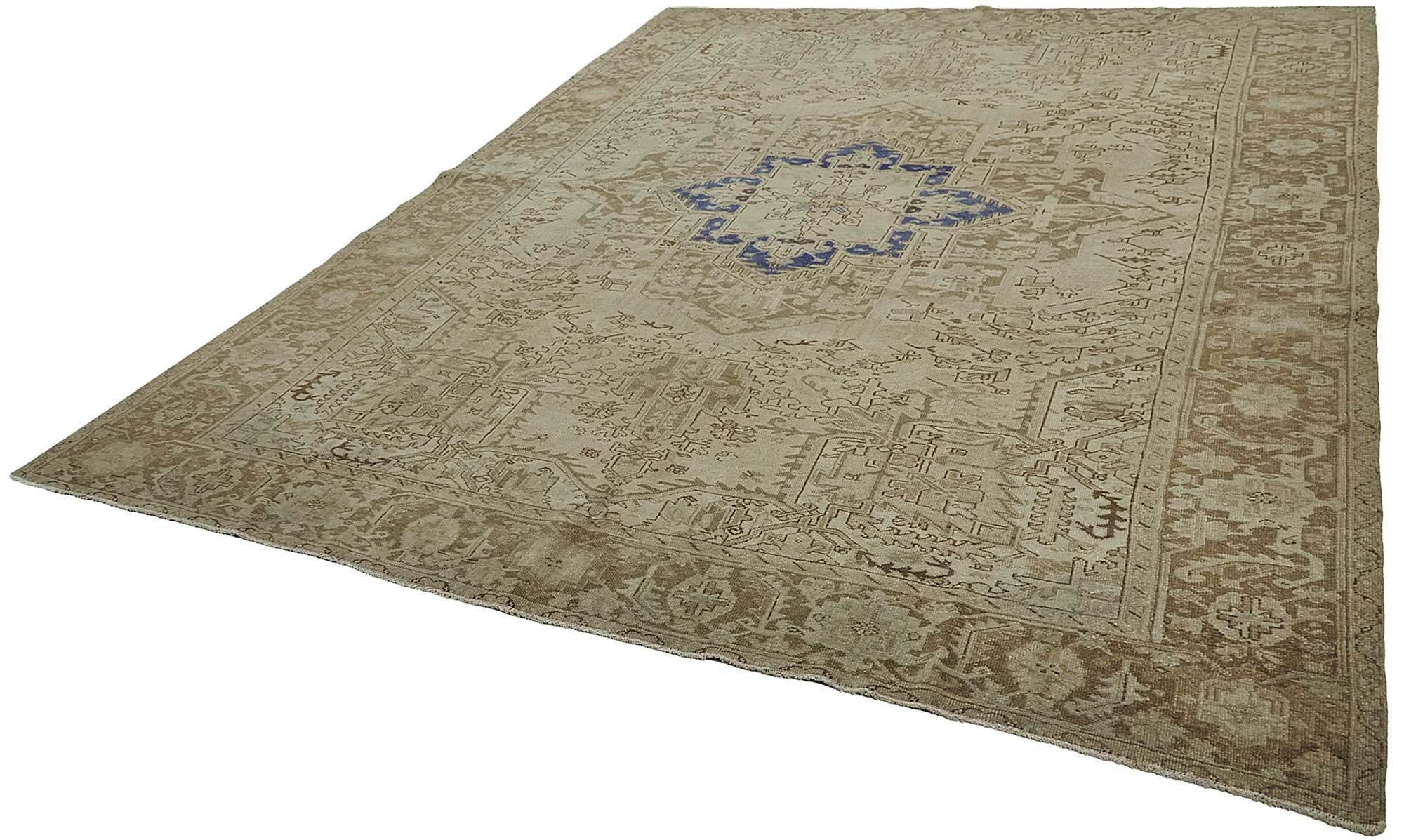 9x13 Beige Antique Persian Heriz Rug - 50114