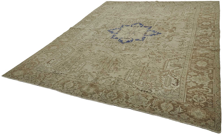 9x13 Beige Antique Persian Heriz Rug - 50114