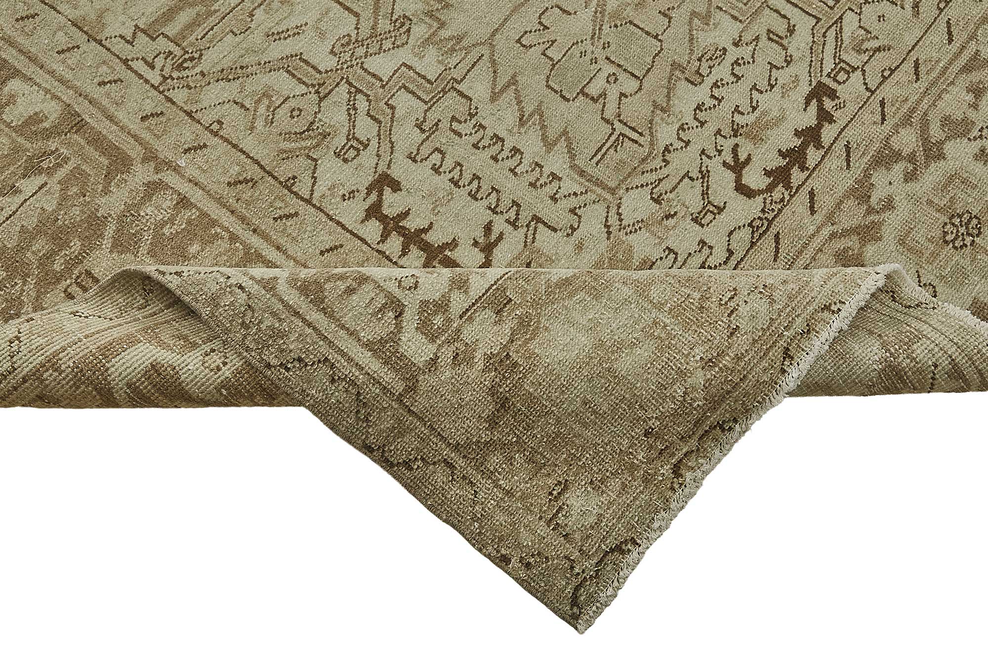 9x13 Beige Antique Persian Heriz Rug - 50114