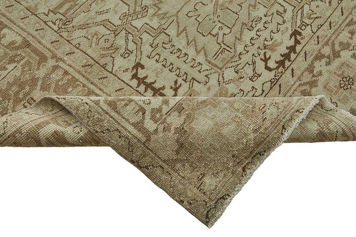 9x13 Beige Antique Persian Heriz Rug - 50114