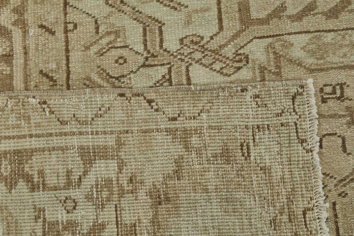 9x13 Beige Antique Persian Heriz Rug - 50114