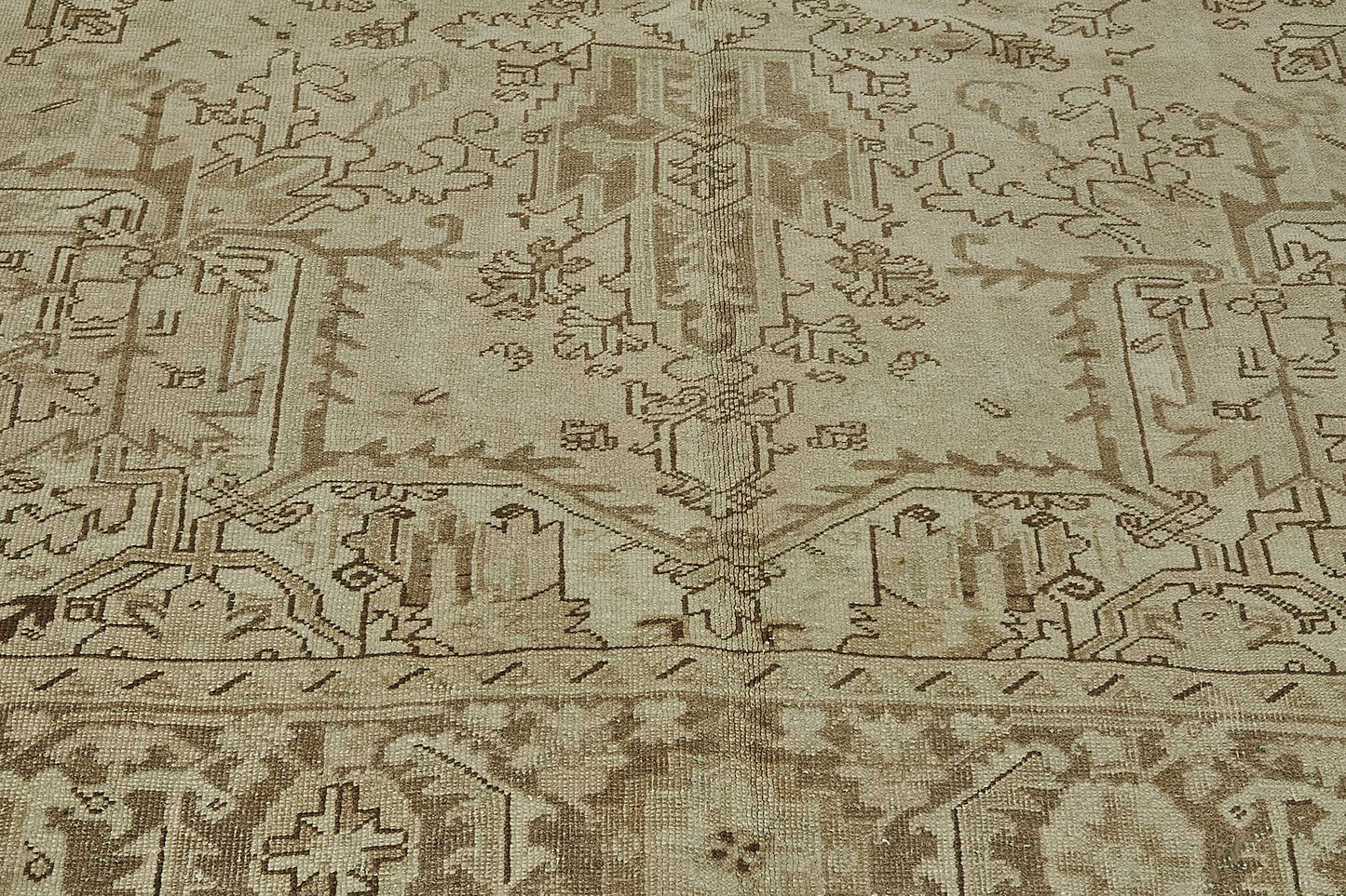 9x13 Beige Antique Persian Heriz Rug - 50114