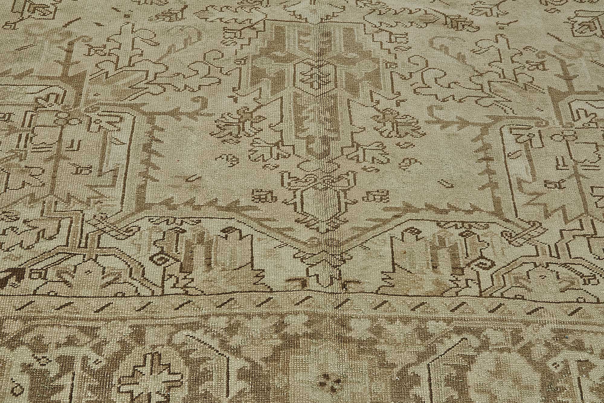 9x13 Beige Antique Persian Heriz Rug - 50114