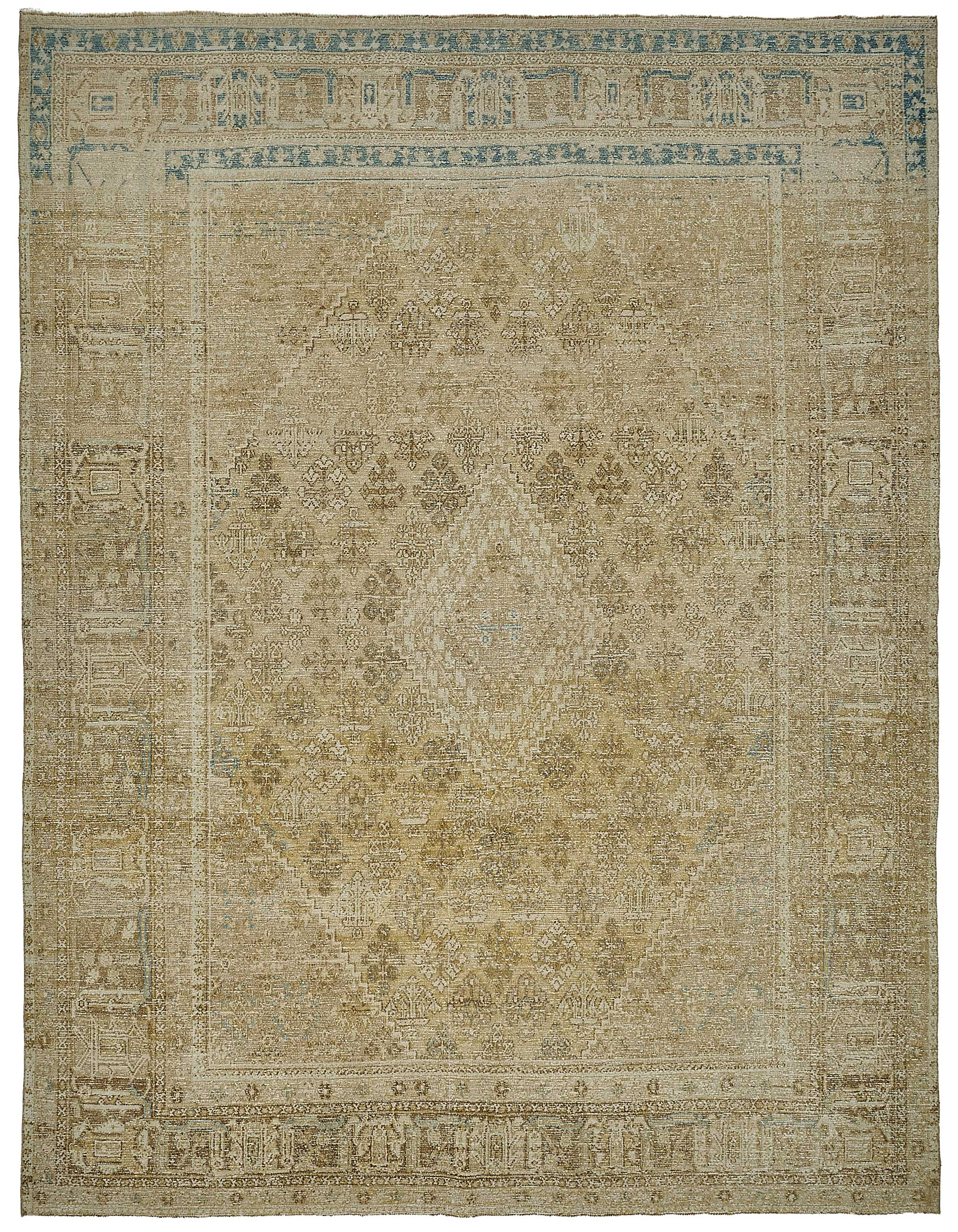 10x13 Beige Antique Persian Joshaghan Rug - 50115