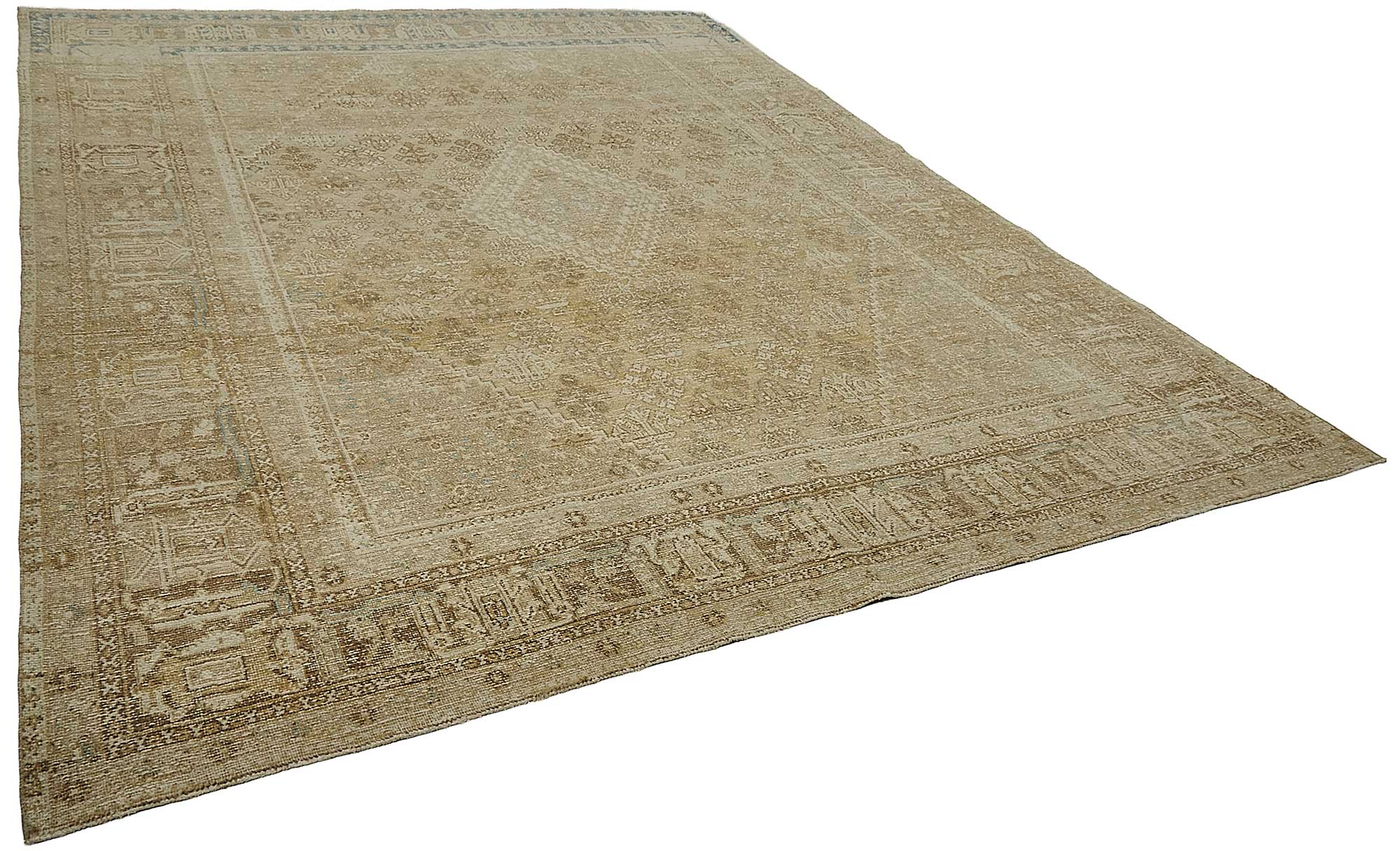10x13 Beige Antique Persian Joshaghan Rug - 50115