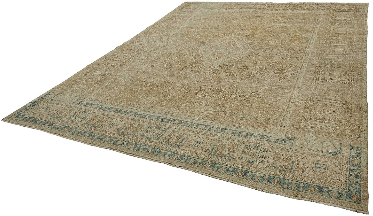 10x13 Beige Antique Persian Joshaghan Rug - 50115