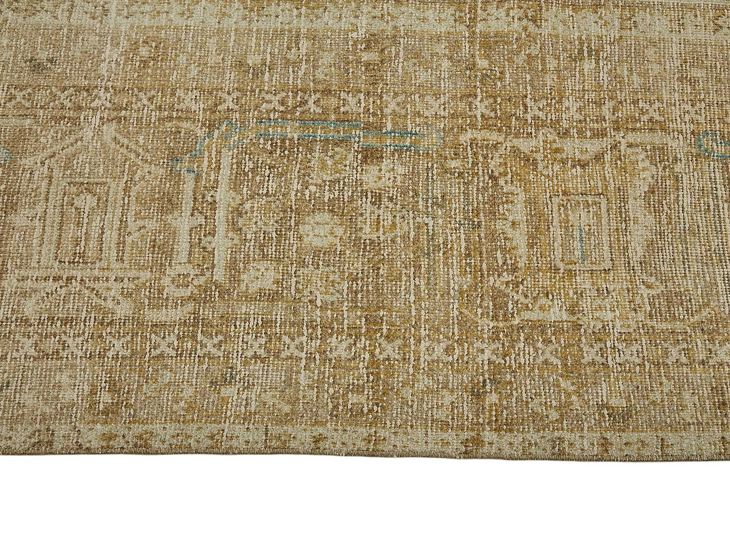 10x13 Beige Antique Persian Joshaghan Rug - 50115